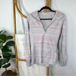 Lululemon Grey Striped Lightweight Jacket sz 8